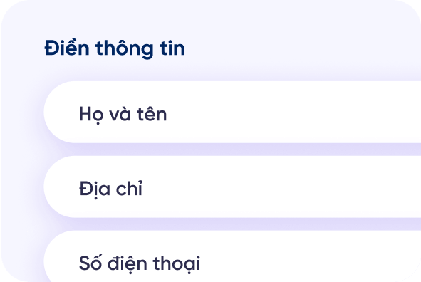 Điền thông tin cho hợp đồng Bảo Hiểm